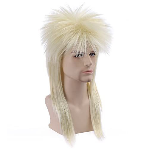 Beron 70S 80S Wig For Women And Men Halloween Costume Wig Rocking Punk Rocker Mullet Wig Blonde… #TOP1