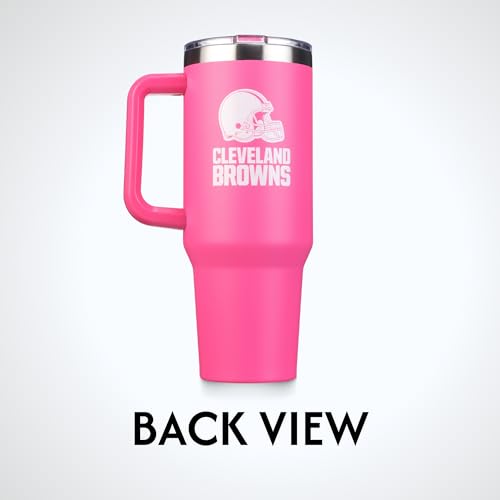 Image of The Memory Company Officially Licensed NFL - Cleveland Browns 40oz Pink Game Day Tumbler with Team Logo