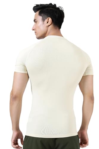 Image of FUAARK Men's Half Sleeve Compression T-Shirt - Athletic Base Layer for Fitness
