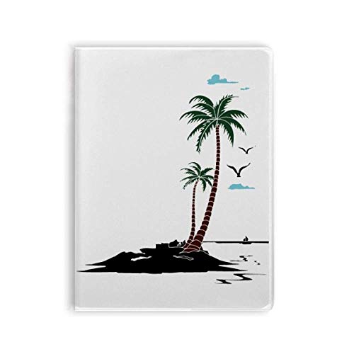 Carnet de notes de plage souple anti-cornes motif cocotier pour écrire facilement sur le sable