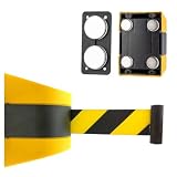 Intrekbaar plakband, intrekbare wandband, isolatietape van kunststof, 9 m, voor muur, gele waarschuwingslijn