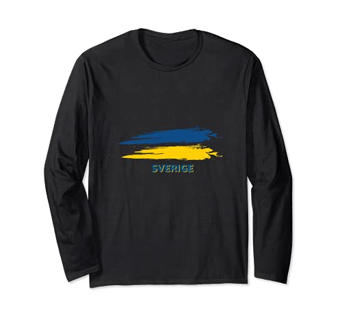 Flag Sweden Long Sleeve T-Shirt, Black