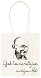 Udaytee Mahatma Gandhi Totebag Shopping Unisex De Algodón Beige Cotton Unisex Totebag Shopping