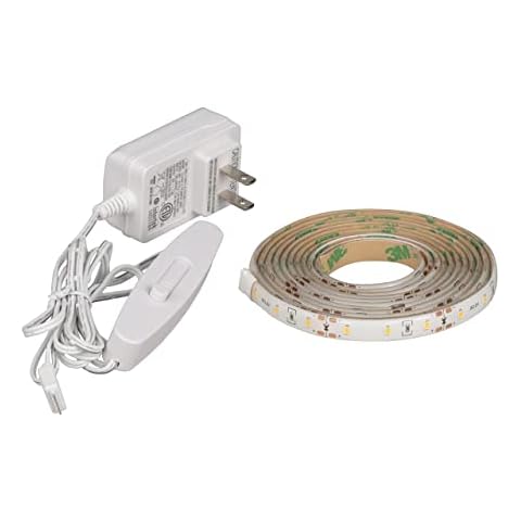 Good Earth Lighting 8ft LED 930 Lumen 3000K Flexible Tape Light - Plug-in, Dimmer Switch - 30,000 Hour Rated Lamp Life - White Finish Cover