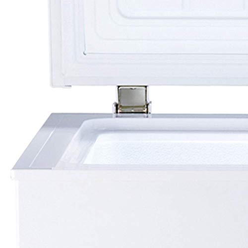 Smad Deep Chest Freezer 5 Cu.ft Low Noise Top Open Freezer With Removable Hanging Basket Auto Hold Door Hinges Front Drain, White #TOP6
