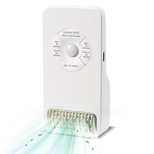 Walmeck Ionizador Purificador de Aire Ozono Temporizador de Detección Corporal en el Hogar 3 Modos de Trabajo Eliminador de Olores Estable Montado en la Pared Refrescante Desodorante