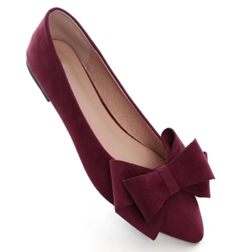 Image of TN TANGNEST Women Fashion Bowknot Flats Comfort Pointed Toe Dress Shoes