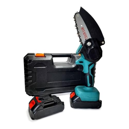 Oise Art Store Trade Shop - Mini Elettrosega A Doppia Batteria Motosega Elettrica Tagliarami 4'' Valigia Lld