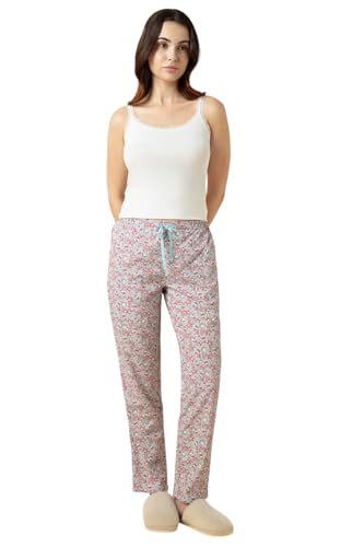 Image of Van Heusen Women's Printed Lounge Pants | Drawstrings & Side Pockets | Ultra Soft Fabric | Relaxed Fit | At home pyjamas | Everyday Comfort | Printed | Style 55306 | Available in Pack of 1 & 2