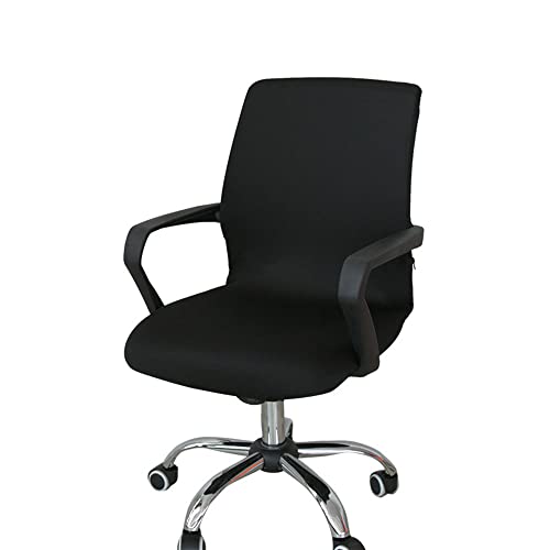 Highdi Funda Universal para Silla de Ordenador, Color Sólido Elastica Funda para Silla Giratoria Cubierta de Sillas Fundas Sillas de Oficina Protectora de Sillas para Gaming (Negro,S)