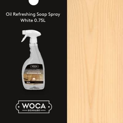 Vista 7 de WOCA Denmark - Aerosol de jabón refrescante con aceite - Blanco - Rejuvenecedor de madera para uso en superficies de madera con acabado aceitado