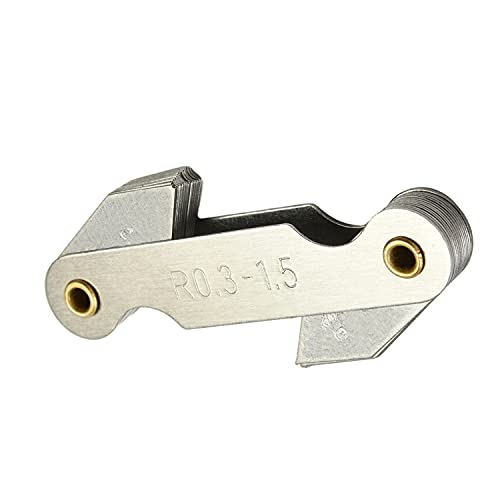 Othmro Radius Gauge Set R0.3-1.5mm Metric Radius Fillet Gauge,Concave Convex External Internal Arc Measuring Tool for Tool and Die Makers Check 1pcs