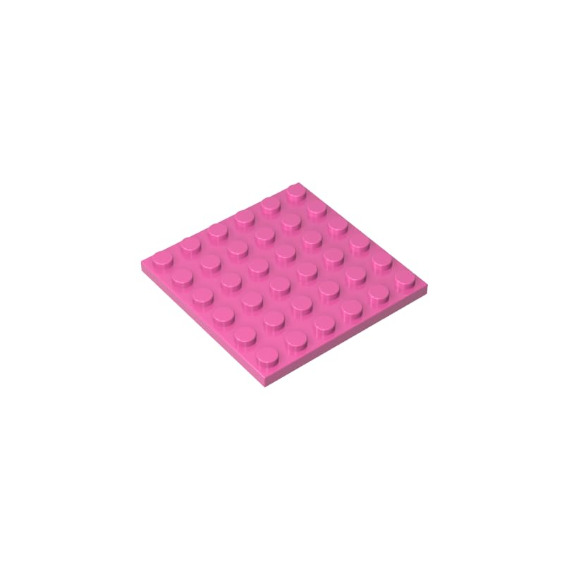 3958 Foundation Plate Plate 6x6 10 Pieces GDS-523 Compatible with Lego Building Blocks Color:Dark Pink — image 1