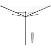 Brabantia - Lift-O-Matic - 50 Metres of Clothes Line - Adjustable in Height - UV-Resistant & Non-Slip Lining - Umbrella System - Rotary Dryer with Ground Spike 45 mm - Anthracite - 295 cm