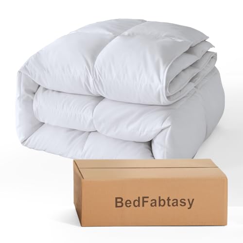 BedFabtasy Down Duvet 240 x 220 cm 90% Down and 10% Feathers, Winter Duvet 240 x 220 cm, 100% Cotton, Suitable for Allergy Sufferers, Oeko-Tex 100, Downpass, RDS Certified for Animal Welfare