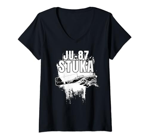 Avions de chasse WW2 / JU 87 Stuka / fans d'avions de chasse WW2 T-Shirt avec Col en V