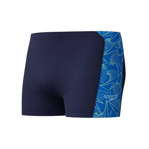Speedo HyperBoom Panel Aquashort para Hombre, Navy/Lagoon Blue, 28