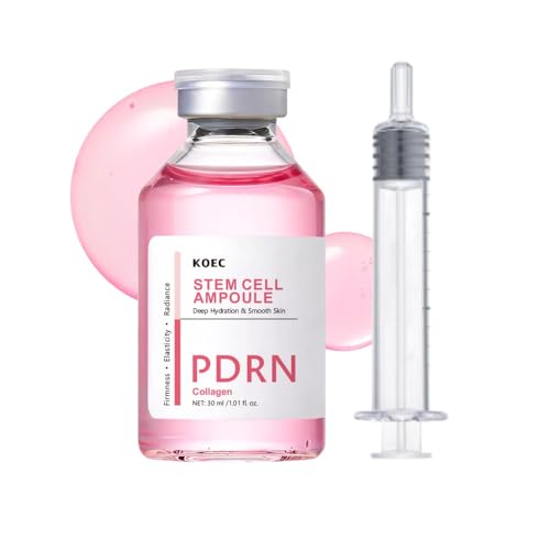 KOEC PDRN Pink Peptide Serum with Stem Cell,Face Lifting Pink Facial Ampoule,Intensive Glowing & Boosting & Hydrating,Non-Greasy,Gentle Formula 1.01 Fl Oz / 30ML Gift for Women