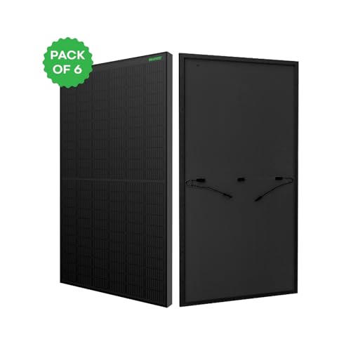 Image of WAAREE (Pack of 6) All Black II WSMDi 400W Mono PERC II Solar Panel 132 Cells II 45.88V II 13.08A (WSMDi-400-2.4kW) (WSMDi-400, 2.4kW)