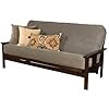 Pemberly row 7 full size futon mattress replacement linen sleeper sofa bed mattress cotton and foam construction dark grey frame not included  urban country home decor