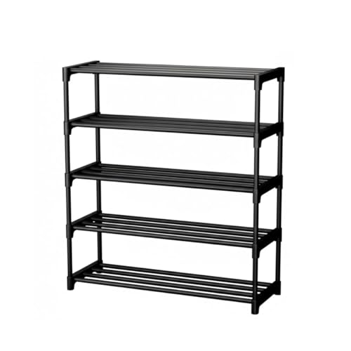 Image of Shoe Stand 5 Layer Shoe Rack for Home Plastic, Thick Strong Pipes for Heavy Load Multipurpose Organizer Rack Shoe, Cloth & Book Storage Shelf for Home, Balcony, Living Room & Workspace