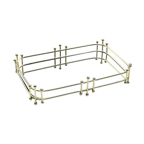 Milageto Bandeja con Espejo, Bandeja para Servir, Bandeja de Tocador, Bandeja de Baño, Organizador de Joyas Portátil, Dorado para Restaurantes, Bares de Joyerí, Rectángulo