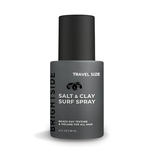 BRIGHTSIDE Salt & Clay Surf Spray - Instant Volume & Texture for Thicker Hair - Natural Sea Salt Spray for Men & Women - Hydrate with Light Hold Alcohol-Free Clean ingredients 3oz Travel Approved