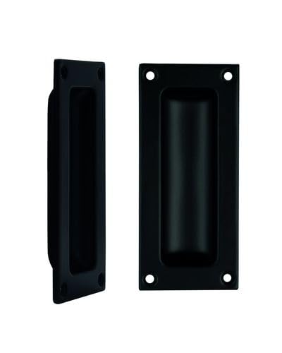 KOOPLES HARDWARE Flush Pull Handle 102 x 45mm – 13mm Depth – Recessed Finger Pull for Sliding & Pocket Doors (Matt Black)
