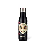 LES ARTISTES Paris A-4299 Bottle'Up, 500 ml, Gourde isotherme sans BPA, Réutilisable, Garde au chaud 12h et au froid 24h, Acier Inoxydable, Design Sugar Skull