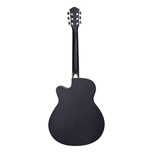 Image of Zabel Acoustic Guitar 40 Inches Matt Finish, Black, With Combo Guitar Bag, Strings, Strap And Picks