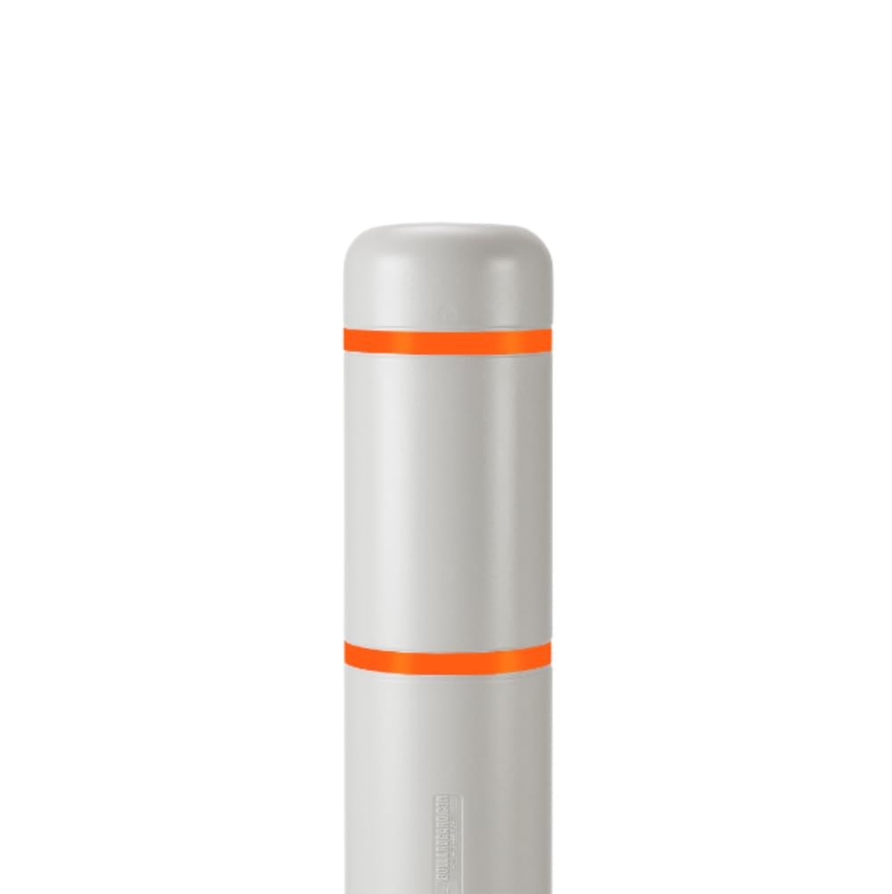d 7" x 72" Bollard Cover Light Gray - (Light Gray Orange Tape) by Innoplast – 7\"x72\", Polymer, Light Gray Orange Tape, Model BC772LGO