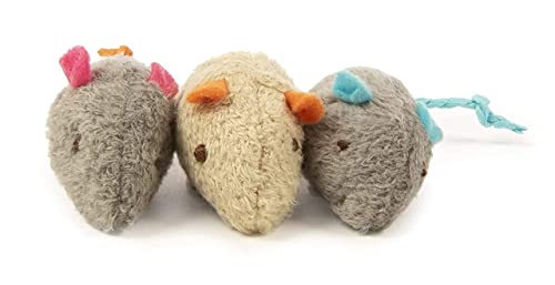 RvPaws Cat Mouse Toy Stuffed 3PCS Novelty Biteproof Pet Catnip Toy Kitten Interactive Toy Chewing Biting Hunting Chasing Activity Exercise Small (3 Combo)
