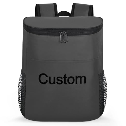 CHdoomuu Mochila personalizada personalizada com impressão de alta resolução, mochila personalizada de camada dupla com compartimentos para homens e mulheres - Mochila Ice Bag (cinza), Multicolorida00