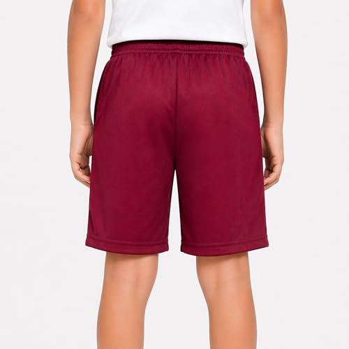 Image of RISH Kids Dri-Fit Sports Shorts for Boys & Girls | Breathable Polyester Activewear Shorts with Elasticated Waist, Drawstring & 2 Side Pockets | Solid Colours | Single and Multi Packs