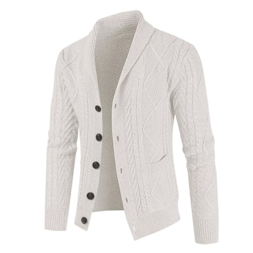 Cárdigan de punto para hombre con cuello chal y bolsillos 4