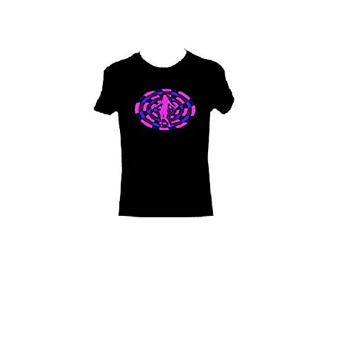 Swirl Purple Clubbing Dancing Queen Sound Reactive Equalizer EL Intermitente T-Shirt - Talla - Negro - Mediano Cover
