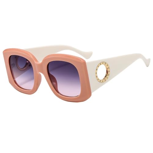 Lunettes de soleil rose pour femmes et hommes style vintage avec verres UV400