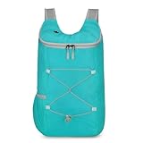 NiuLumea Mochila de senderismo plegable impermeable al aire libre, camping y montañismo, 27 x 43 x 14 cm, 100 unidades, bolsa de viaje ligera con conector para auriculares, color verde