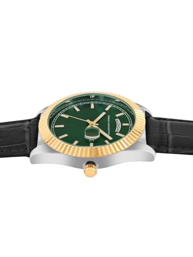 Image of French Connection Day Date Green Dial Quartz Watch for Men - FCN0135NBL
