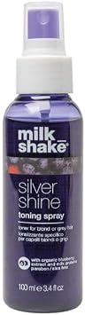 milk_shake | Silver Shine Toning Spray 100 ml, Specific Anti-Yellow Toning Spray for Blonde or Grey Hair, with Violet Pigment, Made in Italy | Specific Anti-Yellow Toning Spray for Blonde or Grey Hair, with Violet Pigment, Made in Italy