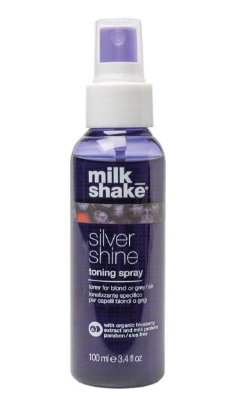 milk_shakeSilver Shine Toning Spray 100 ml, Specific Anti-Yellow Toning Spray for Blonde or Grey Hair, with Violet Pigment, Made in Italy