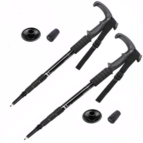 Meichoon - Bastones de senderismo con puntas de acero al carbono y mango de polipropileno de 50 a 100 cm, diseño plegable ajustable Meichoon - Bastones de senderismo con puntas de acero al carbono y mango de polipropileno de 50 a 100 cm, diseño plegable ajustable