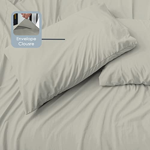 Pizuna Luxurious Cotton Housewife Pillowcases 2 Pack Silver 48x74cm - Image 3