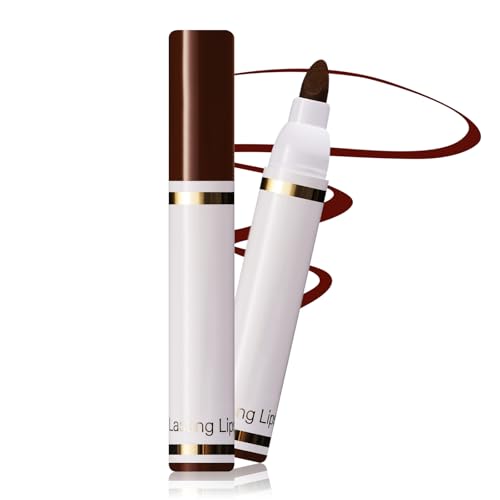 DAGEDA Lip Stain Marker, Smooth and Matte Finish Liquid Lip Liner Pen, Precise Pen-Like Tip Lip Marker,2 in 1 Smudge-proof Lip Liner Stain for Women Makeup (02 Mocha Brown)