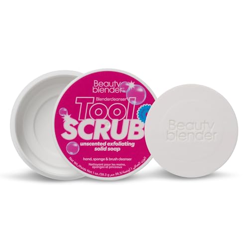 beautyblender Blendercleanser Tool Scrub Solid Cleanser – Lavender Scented Makeup Sponge & Brush Cleansing Bar – Hand