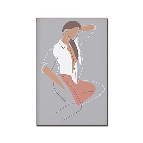 Moderne poster vrouwelijk abstract canvas schilderij minimalistische kunst print lijn tekening muur afbeelding voor… - Image 4