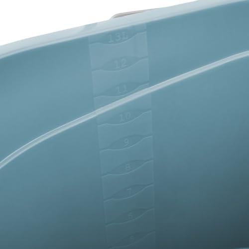 keeeper Thies 3X Putzeimer mit ergonomischem Griff, Griffmulde und Ausguss, 13 l, Oval, 37,5 x 26,5 x 25 cm, Nordic Blue
