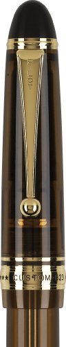 Image of Pilot Custom 823 Fountain Pen, Amber Barrel, Blue Ink, Broad Nib (60563)