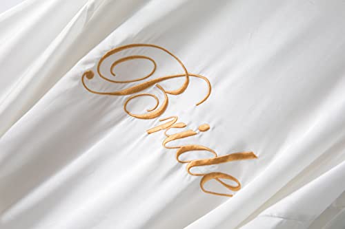 5 Pcs Bridesmaid Kimono Robe Sets Bride Silky Wedding Day Bathrobe with Lace Trim Embroidered Getting Ready2