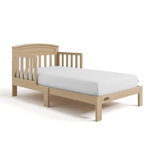 Image of Graco Benton Toddler Bed, Driftwood | GREENGUARD Gold Certified, Fits Standard Full-Size Crib & Toddler Mattress, Toddler Safety Guardrails Included, Easy Assembly